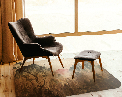 Tapis de chaise rectangulaire Forêt du coucher du soleil