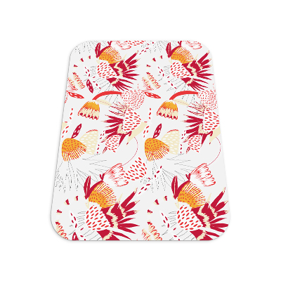Tapis bureau rectangulaire Motif de fleurs rouges