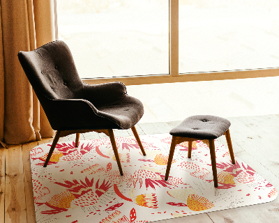 Tapis bureau rectangulaire Motif de fleurs rouges