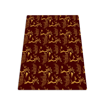 Tapis de chaise rectangulaire Arbre du tigre doré
