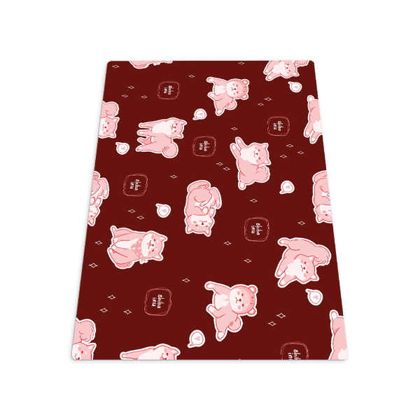 Tapis de chaise rectangulaire Chien shiba inu cerise