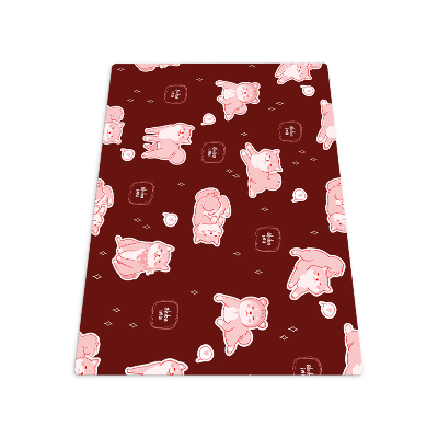 Tapis de chaise rectangulaire Chien shiba inu cerise