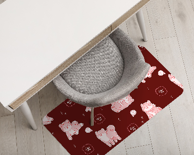 Tapis de chaise rectangulaire Chien shiba inu cerise