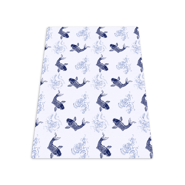 Tapis protection sol Poisson koi bleu