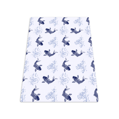 Tapis protection sol Poisson koi bleu