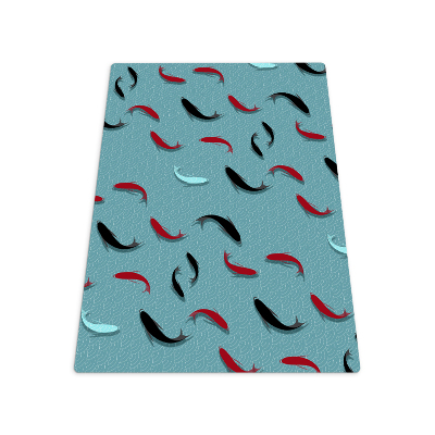 Tapis pour chaise de bureau Motifs de carpes et de vagues