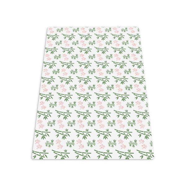 Tapis de chaise rectangulaire Bambous et fleurs