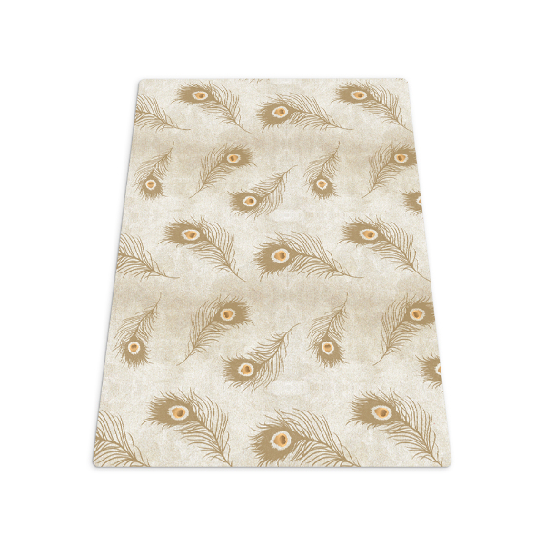 Tapis de chaise rectangulaire Composition de plumes de paon