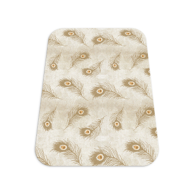 Tapis de chaise rectangulaire Composition de plumes de paon