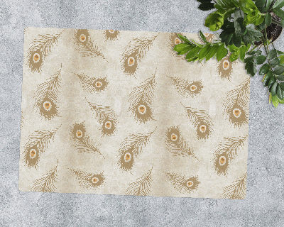 Tapis de chaise rectangulaire Composition de plumes de paon