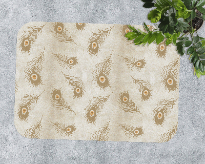 Tapis de chaise rectangulaire Composition de plumes de paon