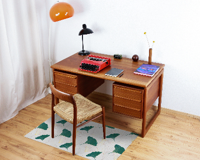 Tapis bureau rectangulaire Ginkgo artistique