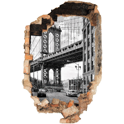 Autocollant à effet 3D trou 66x100 paysage urbain