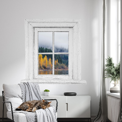 Sticker fenêtre trompe l'oeil 102x100 Paysage de fenêtre