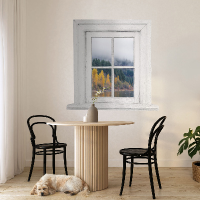 Sticker fenêtre trompe l'oeil 102x100 Paysage de fenêtre