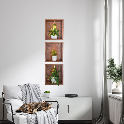 Adhésif mural 3d 28x100 niches végétales