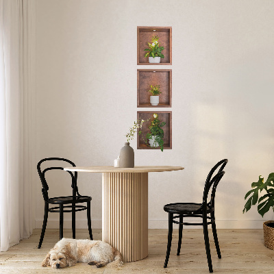 Adhésif mural 3d 28x100 niches végétales