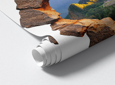 Autocollant à effet 3D trou 100x99 Fenêtre rocheuse