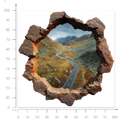 Autocollant à effet 3D trou 100x99 randonnée en montagne