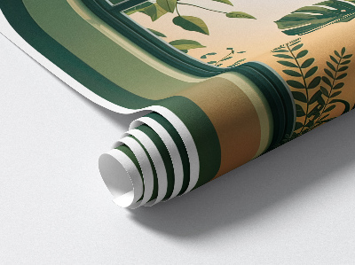 Sticker fenêtre trompe l'oeil 66x100 Fenêtre verte