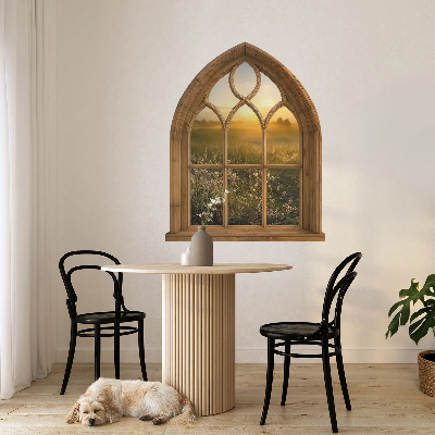 Sticker fenêtre trompe l'oeil 80x100 Paysage de fenêtre