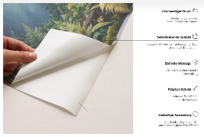 Sticker fenêtre trompe l'oeil 57x100 feuilles de Monstera