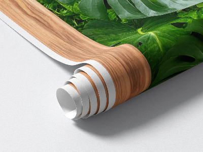 Sticker fenêtre trompe l'oeil 57x100 feuilles de Monstera