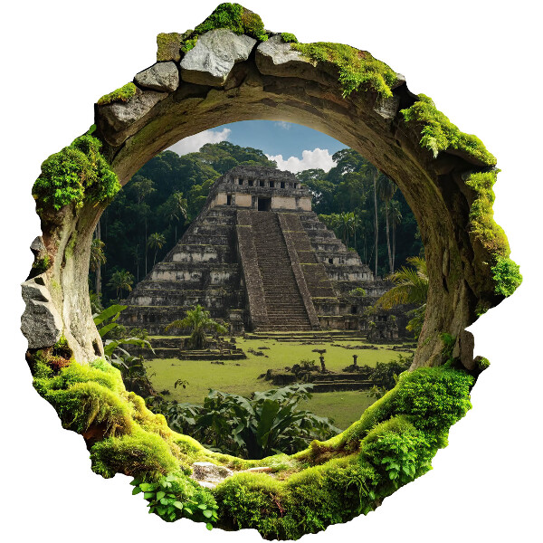 Autocollant à effet 3D trou 93x100 Paysages tropicaux