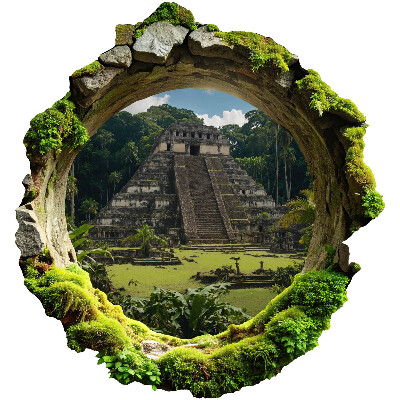 Autocollant à effet 3D trou 93x100 Paysages tropicaux