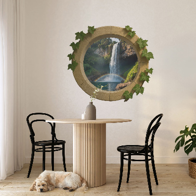 Sticker fenêtre trompe l'oeil 100x87 oasis naturelle