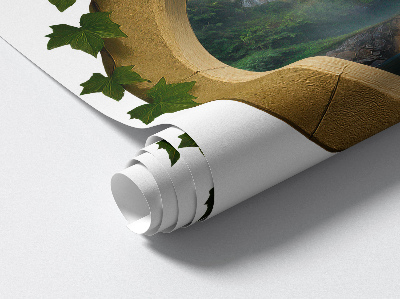 Sticker fenêtre trompe l'oeil 100x87 oasis naturelle