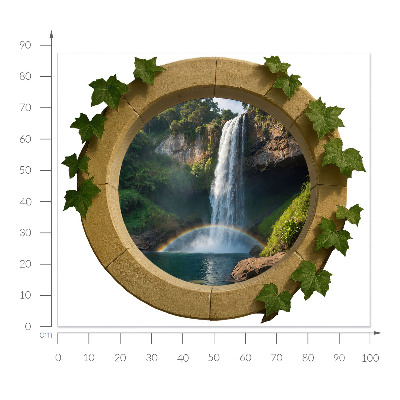 Sticker fenêtre trompe l'oeil 100x87 oasis naturelle