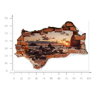 Autocollant à effet 3D trou 100x67 Côte des rêves