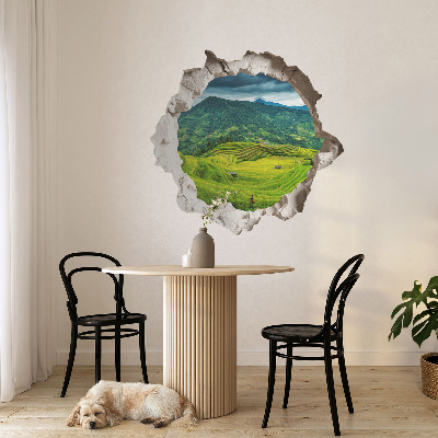 Autocollant à effet 3D trou 100x95 Terrasses vertes