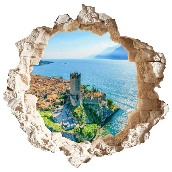 Autocollant à effet 3D trou 100x98 Château de la falaise