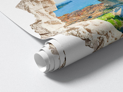 Autocollant à effet 3D trou 100x98 Château de la falaise