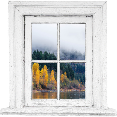 Sticker fenêtre trompe l'oeil 133x130 Paysage de fenêtre