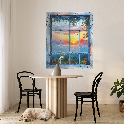 Sticker fenêtre trompe l'oeil 107x130 Fenêtre Ouest