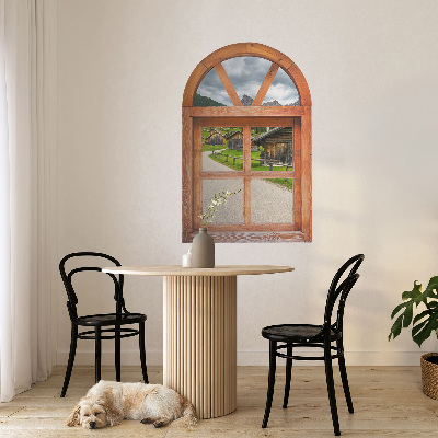 Sticker fenêtre trompe l'oeil 85x130 Vues par la fenêtre