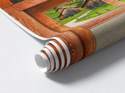 Sticker fenêtre trompe l'oeil 85x130 Vues par la fenêtre