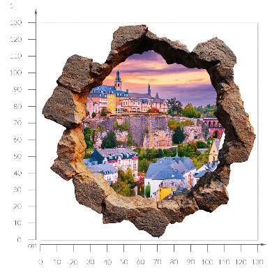 Autocollant à effet 3D trou 130x129 fenêtre en pierre