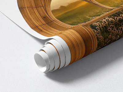 Sticker fenêtre trompe l'oeil 104x130 Paysage de fenêtre