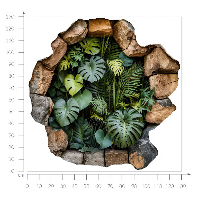 Autocollant à effet 3D trou 130x130 oasis tropicale