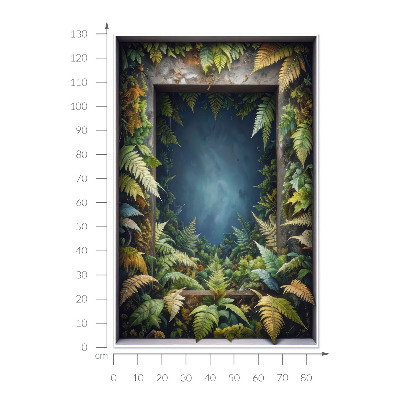 Sticker fenêtre trompe l'oeil 85x130 Harmonie naturelle