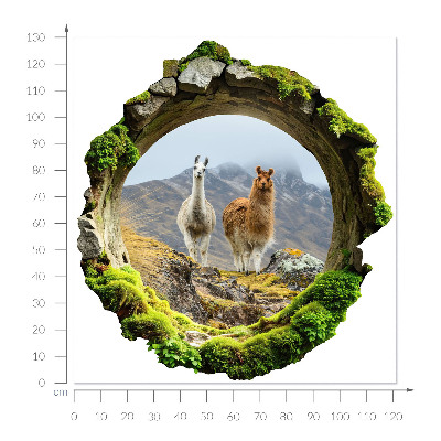 Autocollant à effet 3D trou 121x130 oasis de montagne