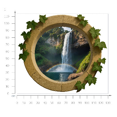 Sticker fenêtre trompe l'oeil 130x113 oasis naturelle