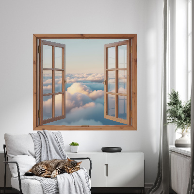 Sticker fenêtre trompe l'oeil 130x121 Nuages ​​du ciel