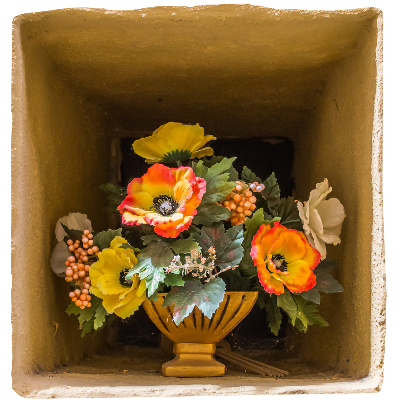 Adhésif mural 3d 123x130 vase à fleurs