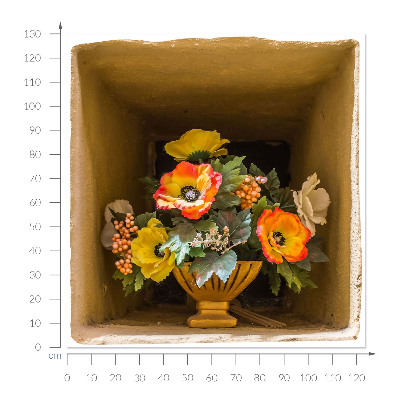 Adhésif mural 3d 123x130 vase à fleurs