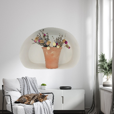 Adhésif mural 3d 130x88 fleurs séchées